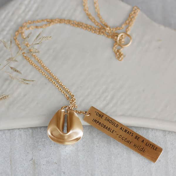 Fortune Cookie Necklace - 14k Gold