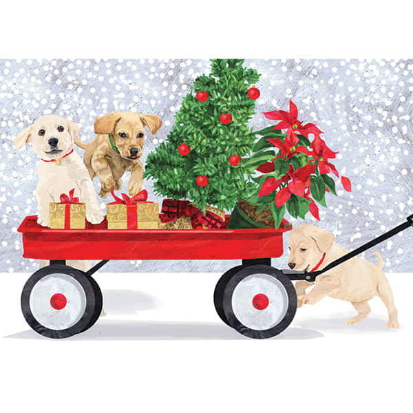 Holiday Wagon Note Cards: Puppy