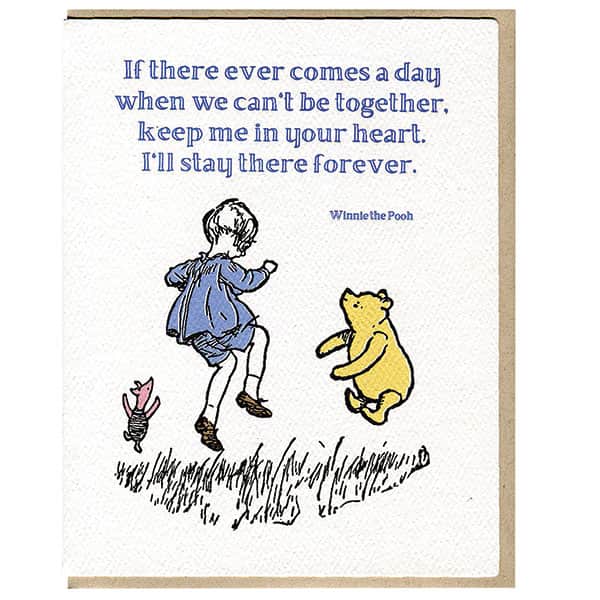 Letterpress Winnie the Pooh Cards - Set of 4