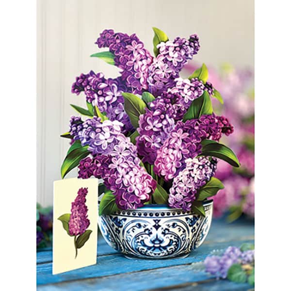 Garden Lilacs Pop-up Flower Bouquet Card
