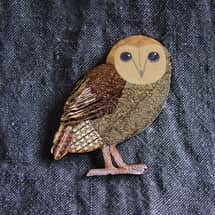 Alternate image Woodsy Wooden Brooch: Owl