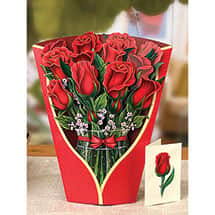Alternate image Red Roses Pop-Up Bouquet Card