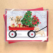 Alternate image Holiday Wagon Note Cards: Puppy