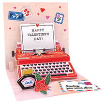 Alternate image Typewriter Valentine's Day Pop-Up Card