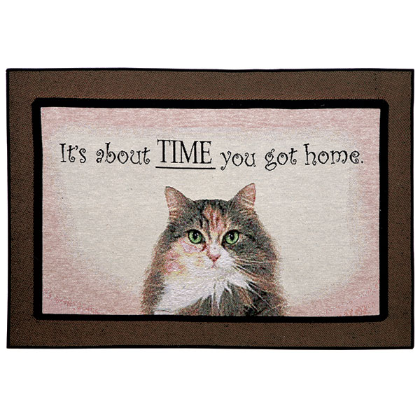 Product image for 'It's About Time' Cat Rug