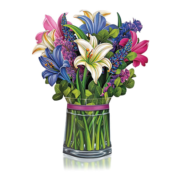 Lilies & Lupines Pop-up Bouquet Card