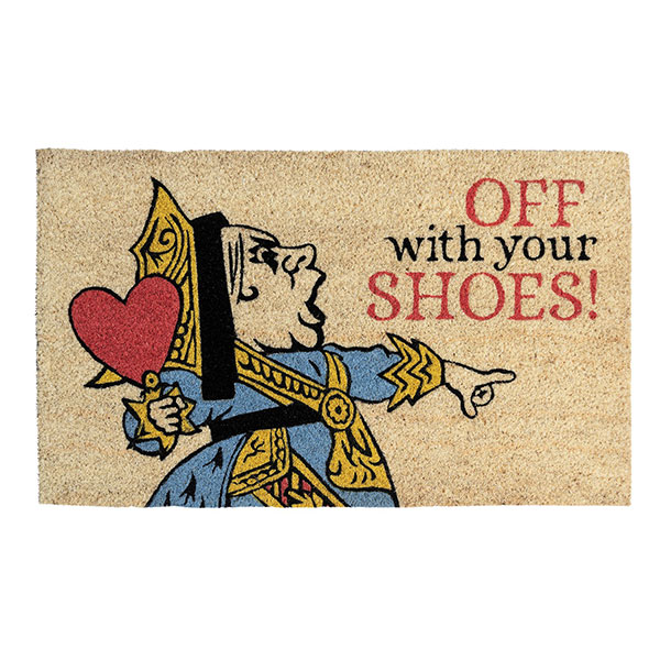 Product image for Queen of Hearts Off with Your Shoes! Doormat