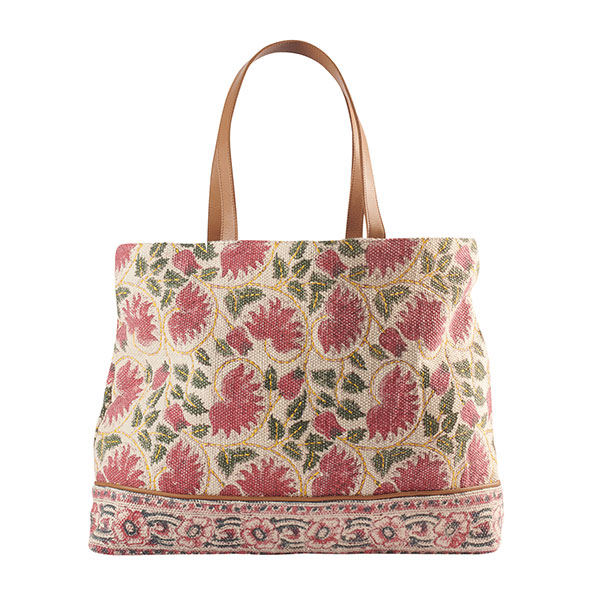 Product image for Mughal Flower Embroidered Tote