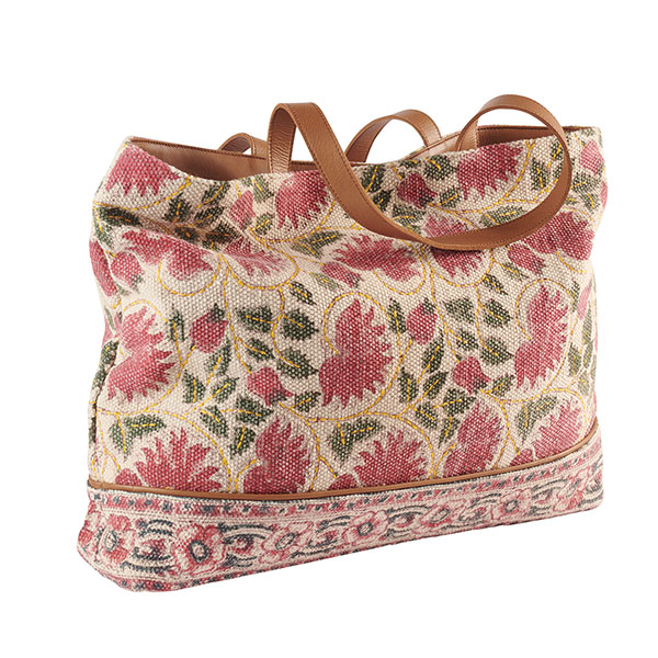 Product image for Mughal Flower Embroidered Tote