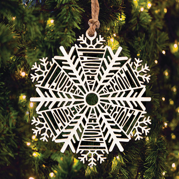 Product image for Personalized Wood Snowflake Ornament