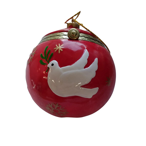 Product image for Porcelain Surprise Ornament - Round Dove
