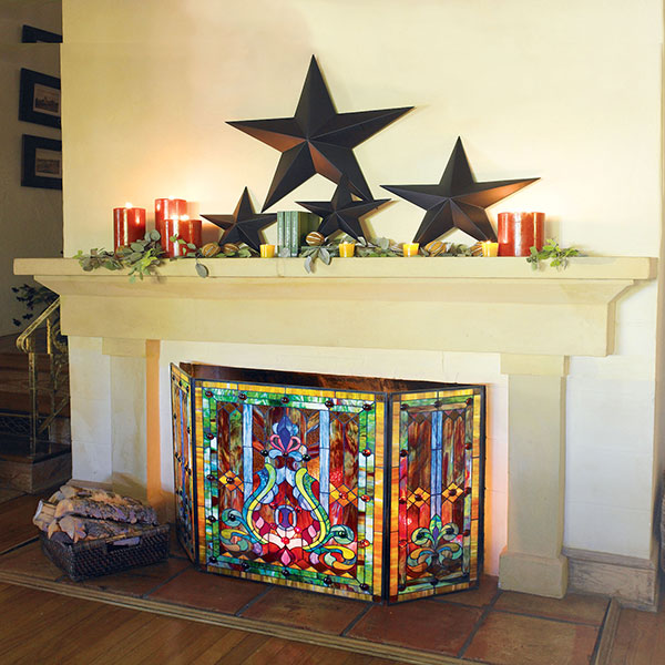 Product image for Stained Glass Fireplace Screen 