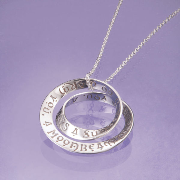 Product image for Irish Blessing Mobius Necklace in Sterling Silver