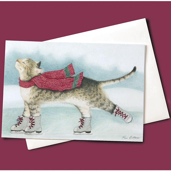 Skating Cat Christmas Cards