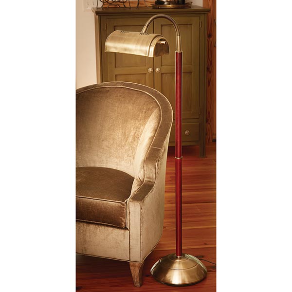 Product image for Natural Daylight Floor Lamp: Antique Brass/Cherrywood