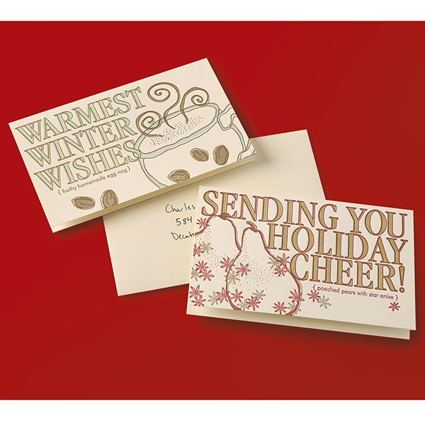 Holiday Recipe Letterpress Cards