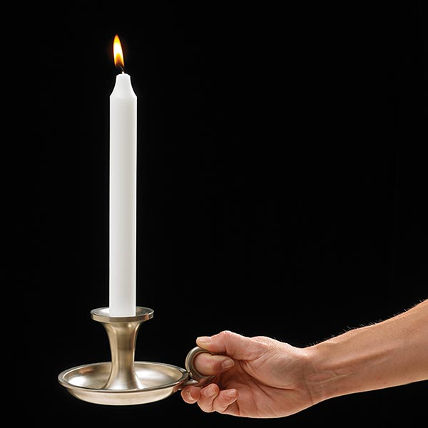 Pewter Candlestick Holder with Tapers