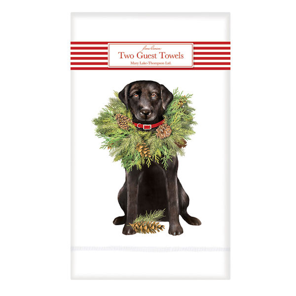 Wreath Dog Guest Towels
