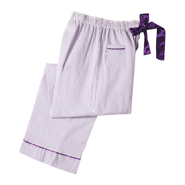 Women's Purple Pinstripe Seersucker Pajama Pants