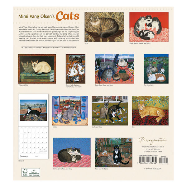 2018 Mimi Vang Olsen's Cats Wall Calendar