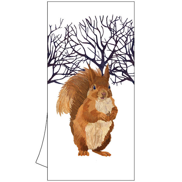 Winter Wildlife Tea Towels: Winter Squirrel