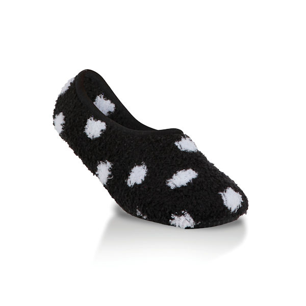 World's Softest Slippers: Black and White Polka Dot