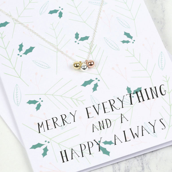 Baubles Necklace Christmas Card