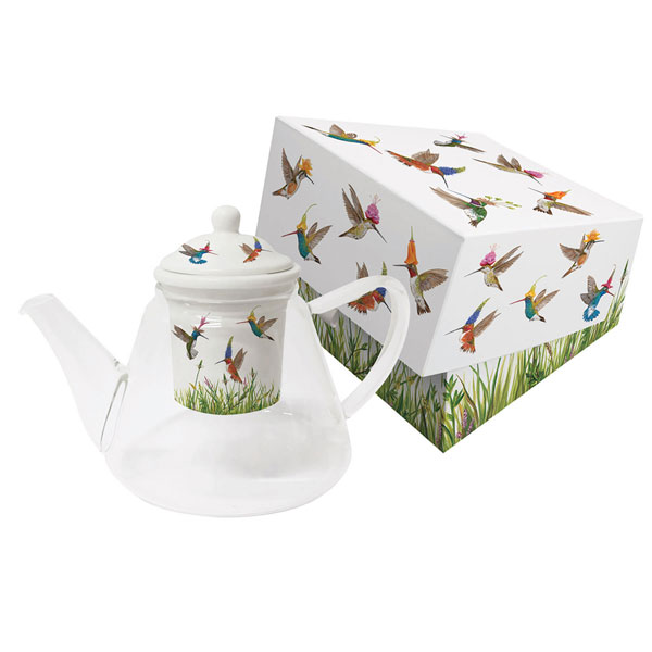 Meadow Buzz Glass Tea Pot