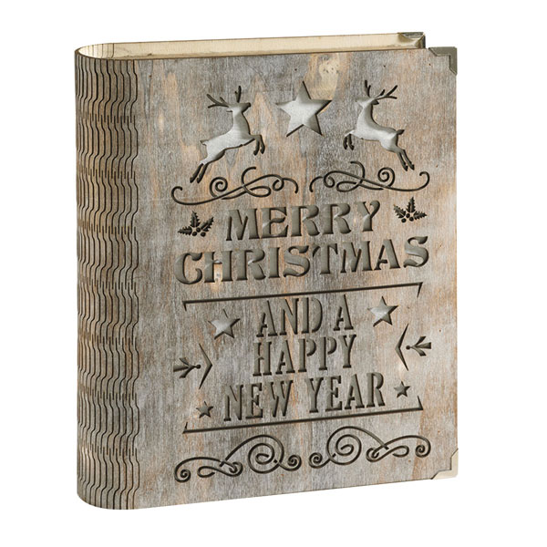 Light Up Wooden Christmas Book