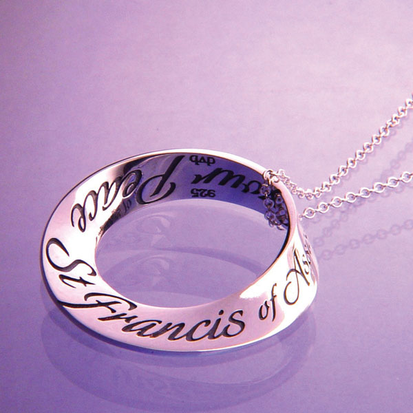 St. Francis Prayer Mobius Necklace