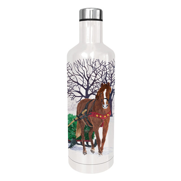 Winter Horse Sleigh Water Bottle