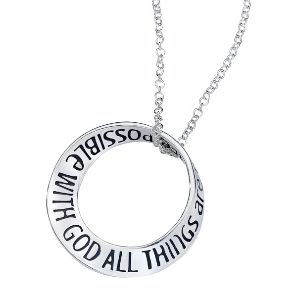 All Things are Possible with God Mobius Necklace