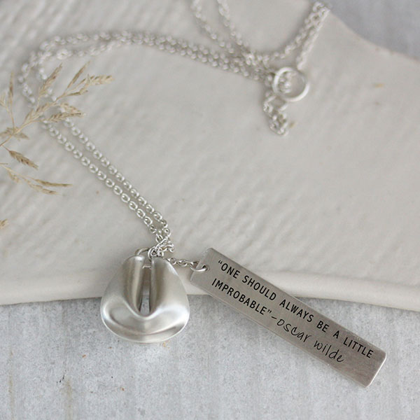 Fortune Cookie Necklace - Sterling Silver