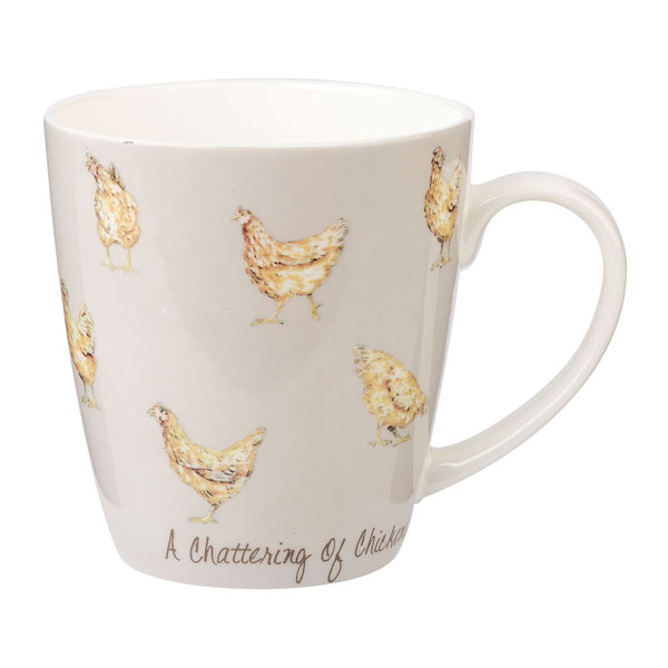 Country Crowd Mugs - Chickens