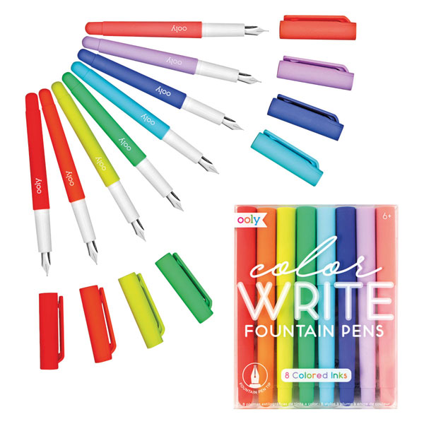 Product image for Color Write Fountain Pens with Refills - Set of 8