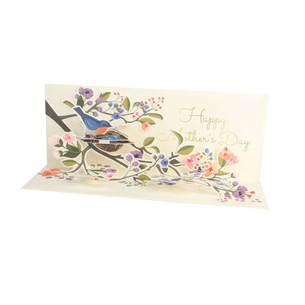 Perched Birds Mother's Day Pop-Up Greeting Card