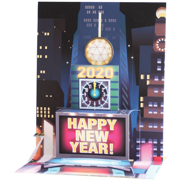 New Year's Ball Drop Audio Pop-Up Card