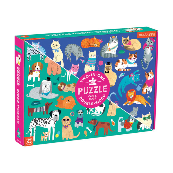 Product image for Cats and Dogs Double-Sided Puzzle