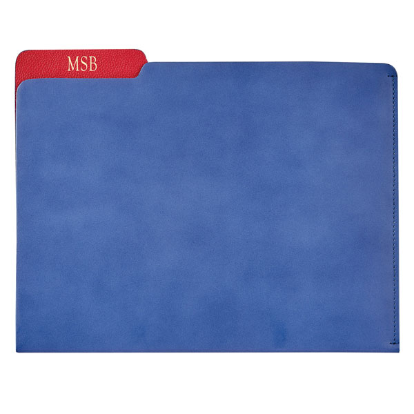 Product image for Personalized Leather File Folder - Blue