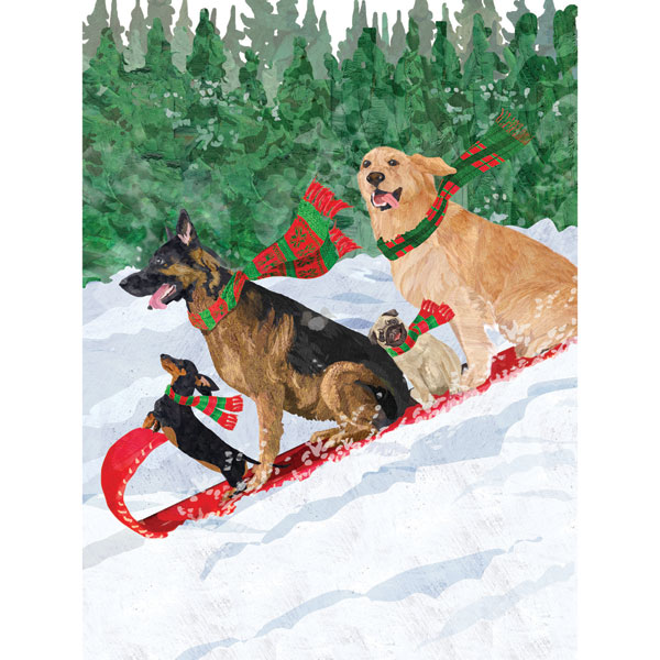 Product image for Toboggan Dogs Note Cards