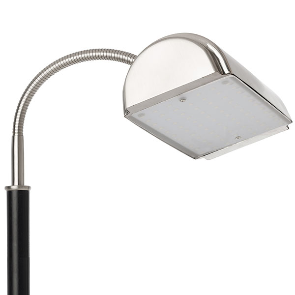 Product image for Natural Daylight Floor Lamp: Brushed Nickel/Black Wood