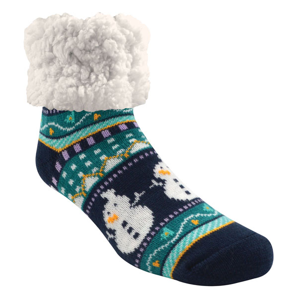 Wintry Mix Slipper Socks - Snowman