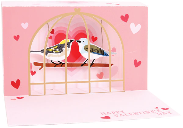 Love Birds Lighted Pop-Up Card
