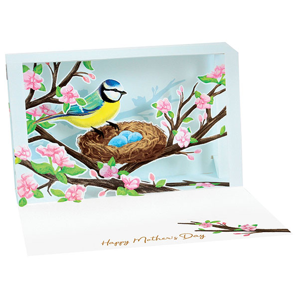 Finch and Nest Mother's Day Pop-Up Card