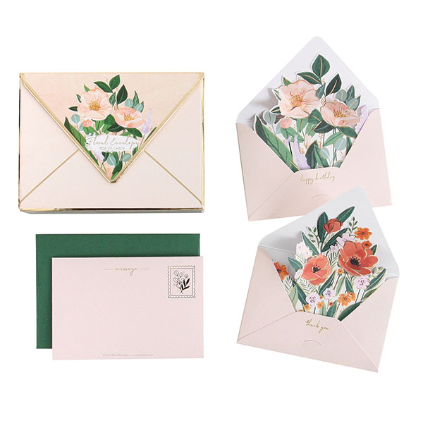 Floral Envelope Pop-Up Cards Box Set