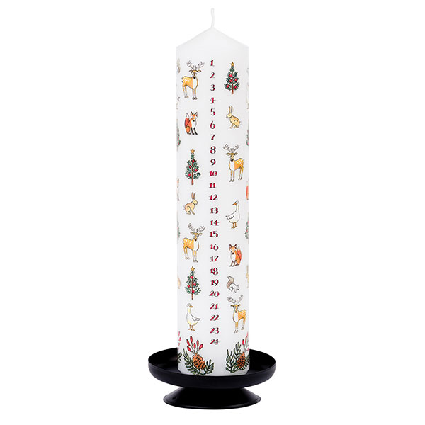 Winter Wildlife Advent Pillar Candle
