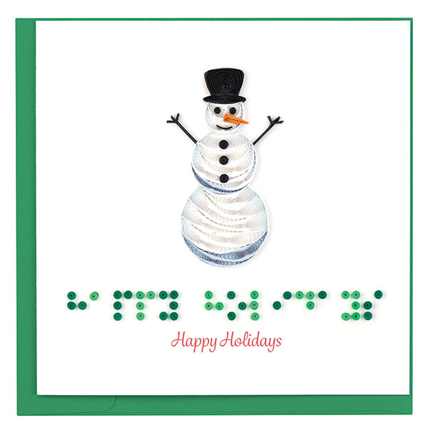 Braille Happy Holidays Quilling Card