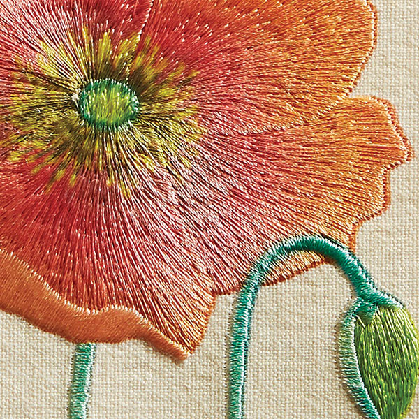 Framed Embroidered Flower Birthday Card