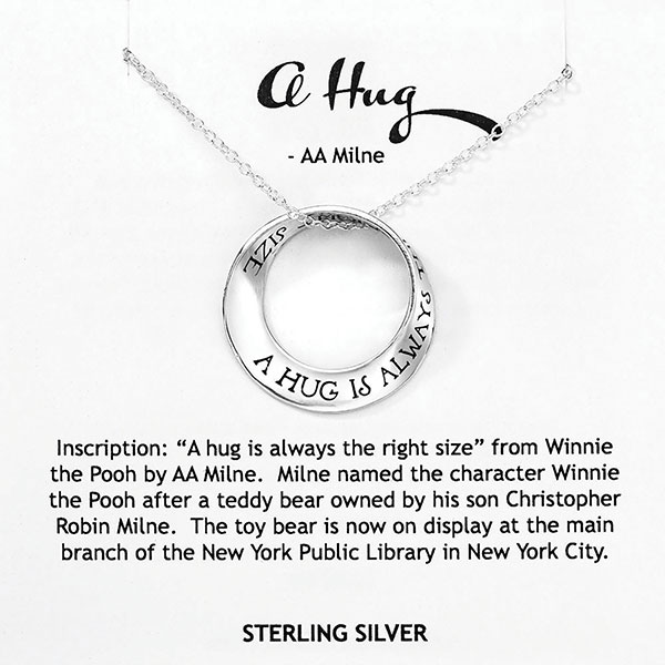 Product image for 'A Hug Is Always the Right Size' Mobius Necklace