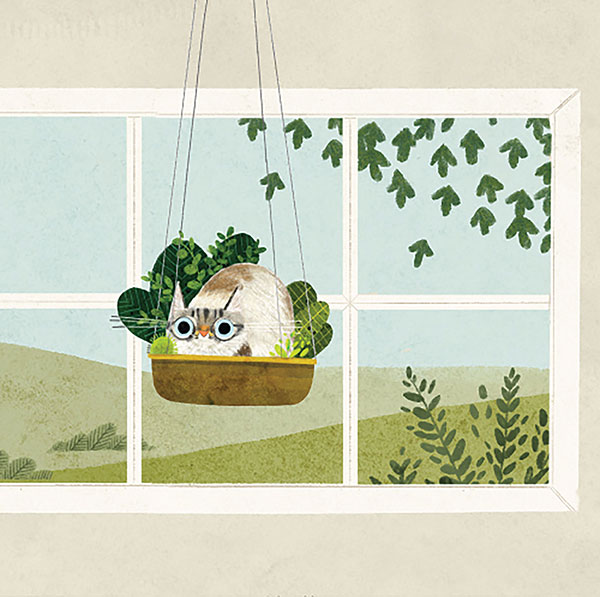 Cats in Plants Pop-Up Card